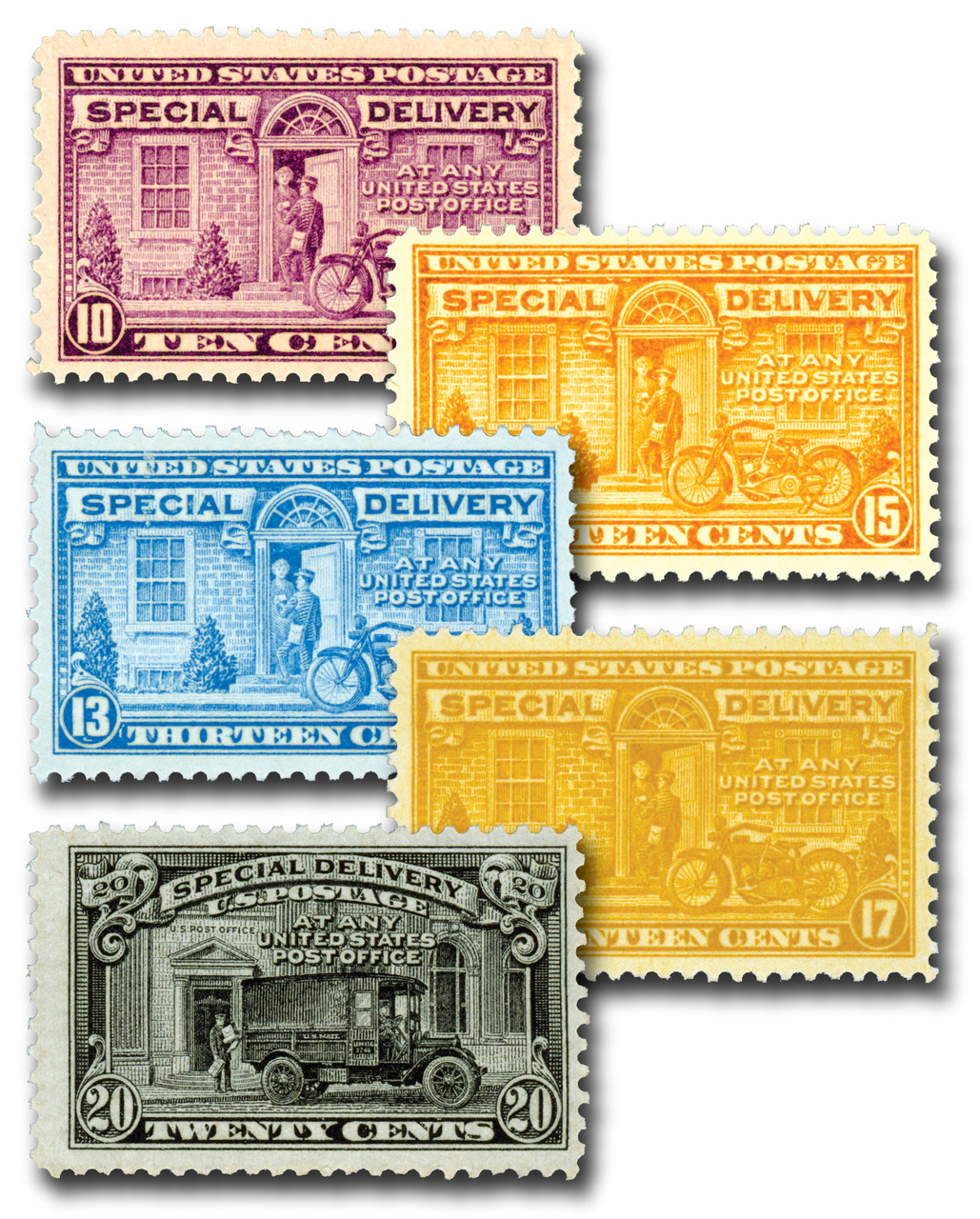 E15-19 - 1927-51 10c-20c Special Delivery, Perf. 11x10.5, Set of 5