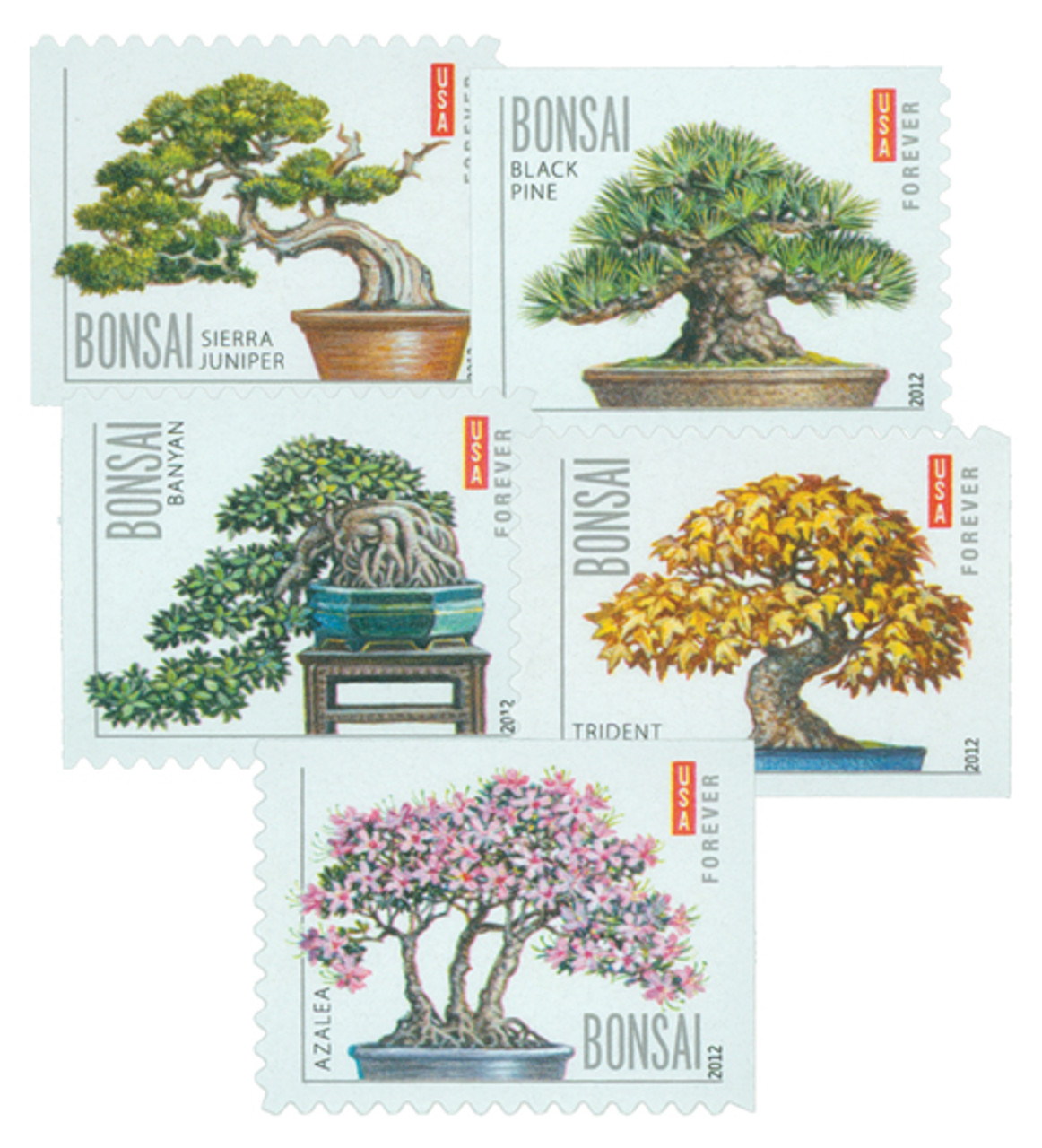 4618-22 - 2012 First-Class Forever Stamp - Bonsai Trees
