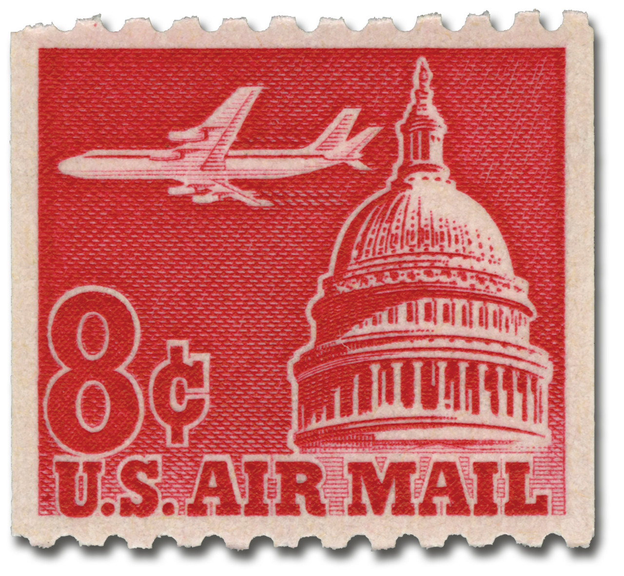 C65 - 1962 8c Airliner & Capitol Dome, Coil - Mystic Stamp