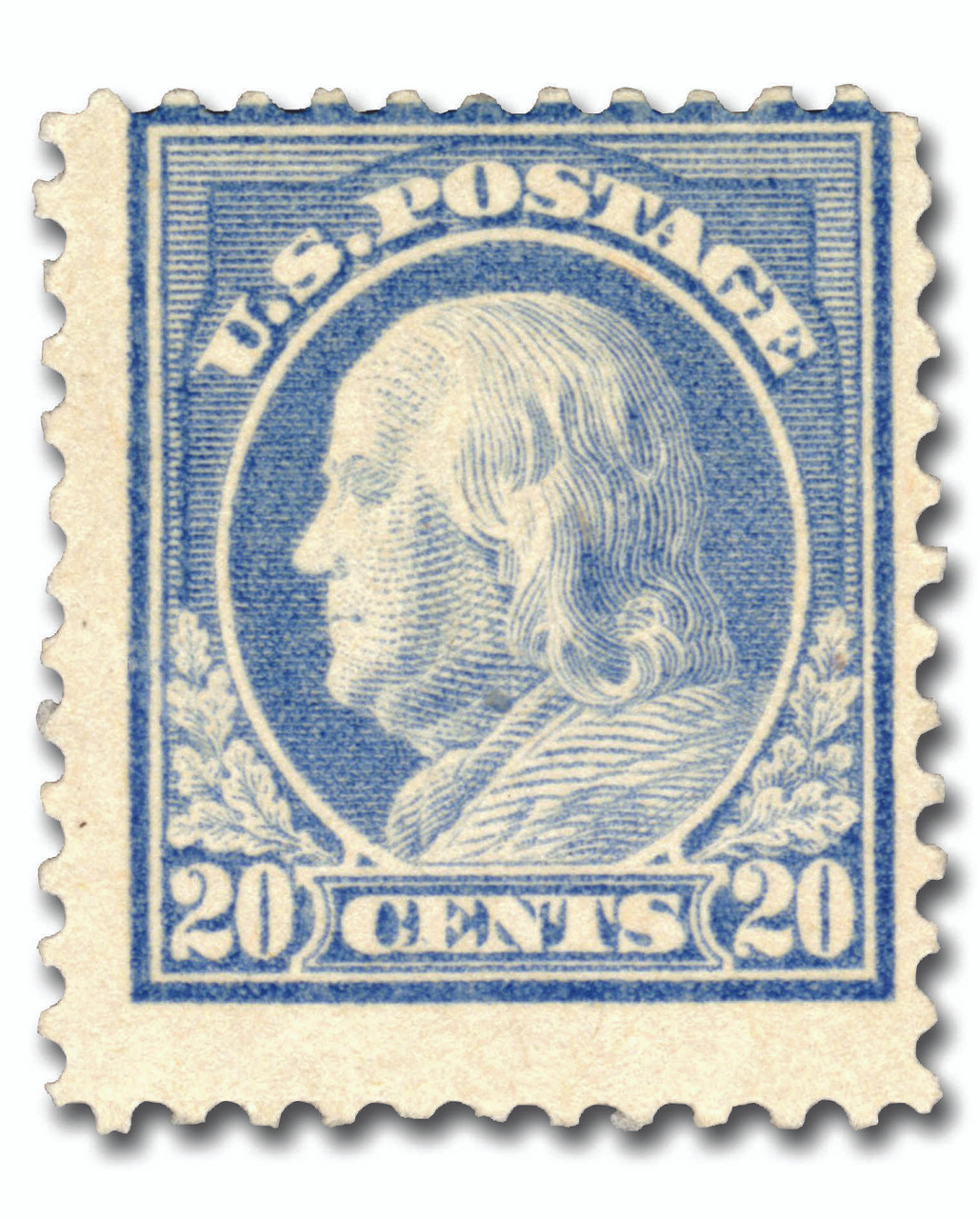 515 - 1917 20c Franklin, Ultramarine, Unwatermarked, Perf. 11