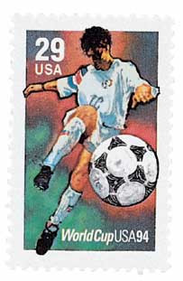2834 - 1994 29c World Cup Soccer: Kicking the Ball - Mystic Stamp