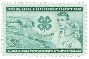 切手48 1005 - 1952 3c 4-H Club - Mystic Stamp Company