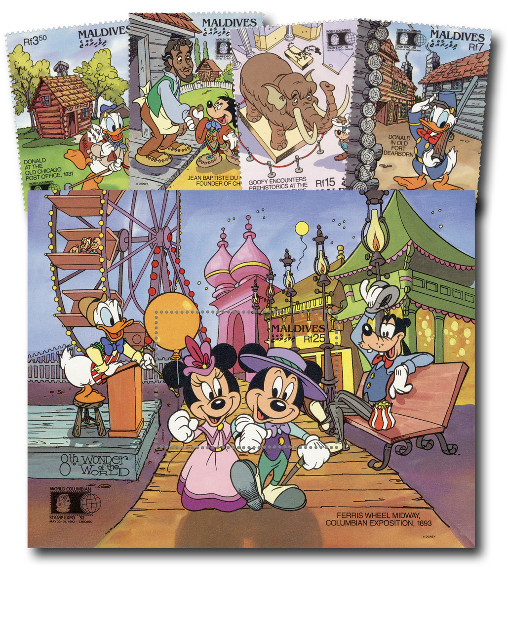 MDS387 - 1992 Disney Characters Visit Old Chicago, Mint, Set of 4