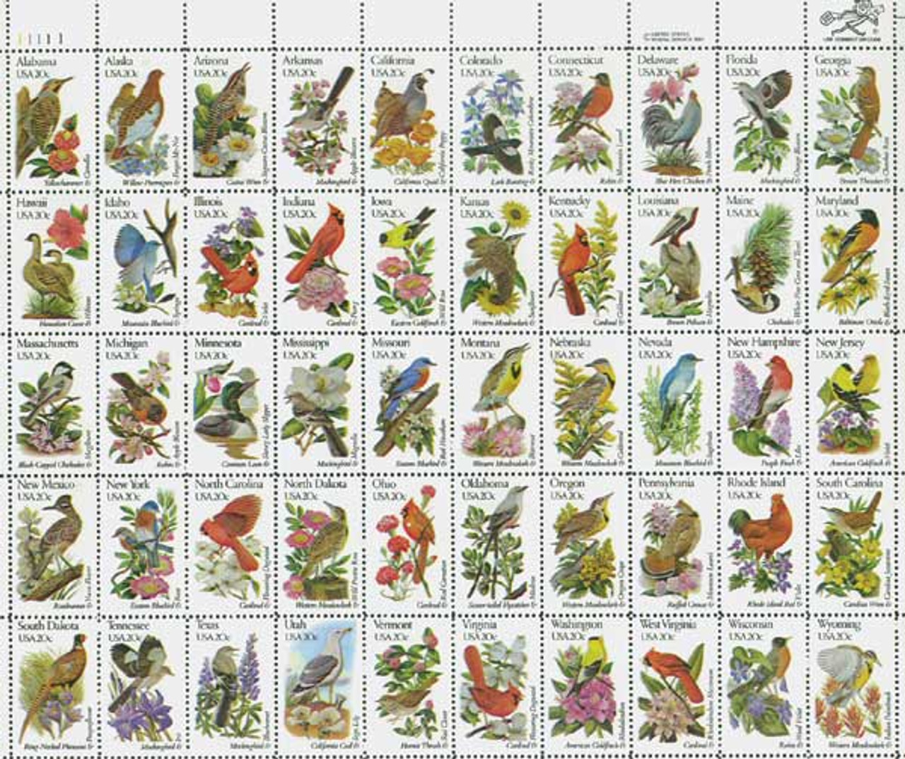 アメリカ合衆国の切手　state birds and flower アメリカ合衆国の切手 state birds and flower The State Birds
