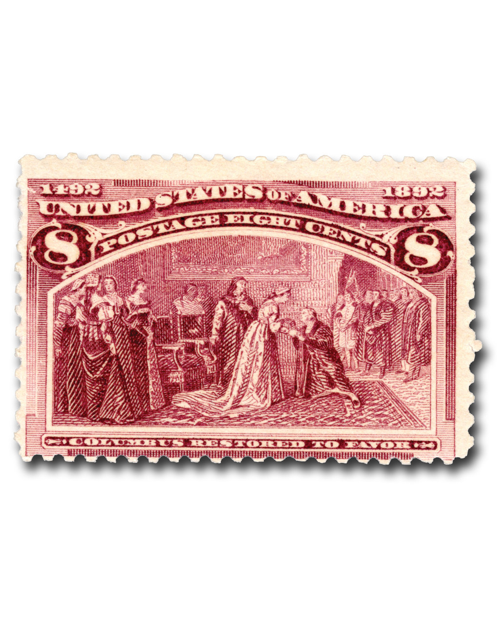 236 - 1893 8c Columbus Restored to Favor, Brown Purple - Mystic