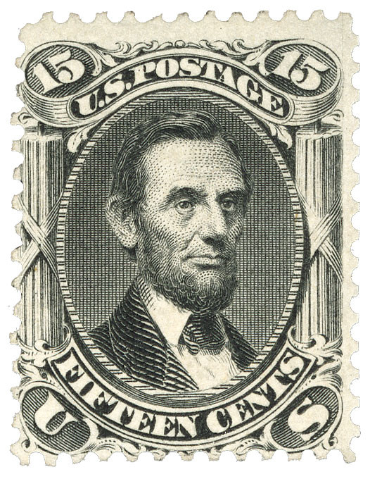 77 - 1866 15c Abraham Lincoln, Black, Perf. 12 - Mystic Stamp Company