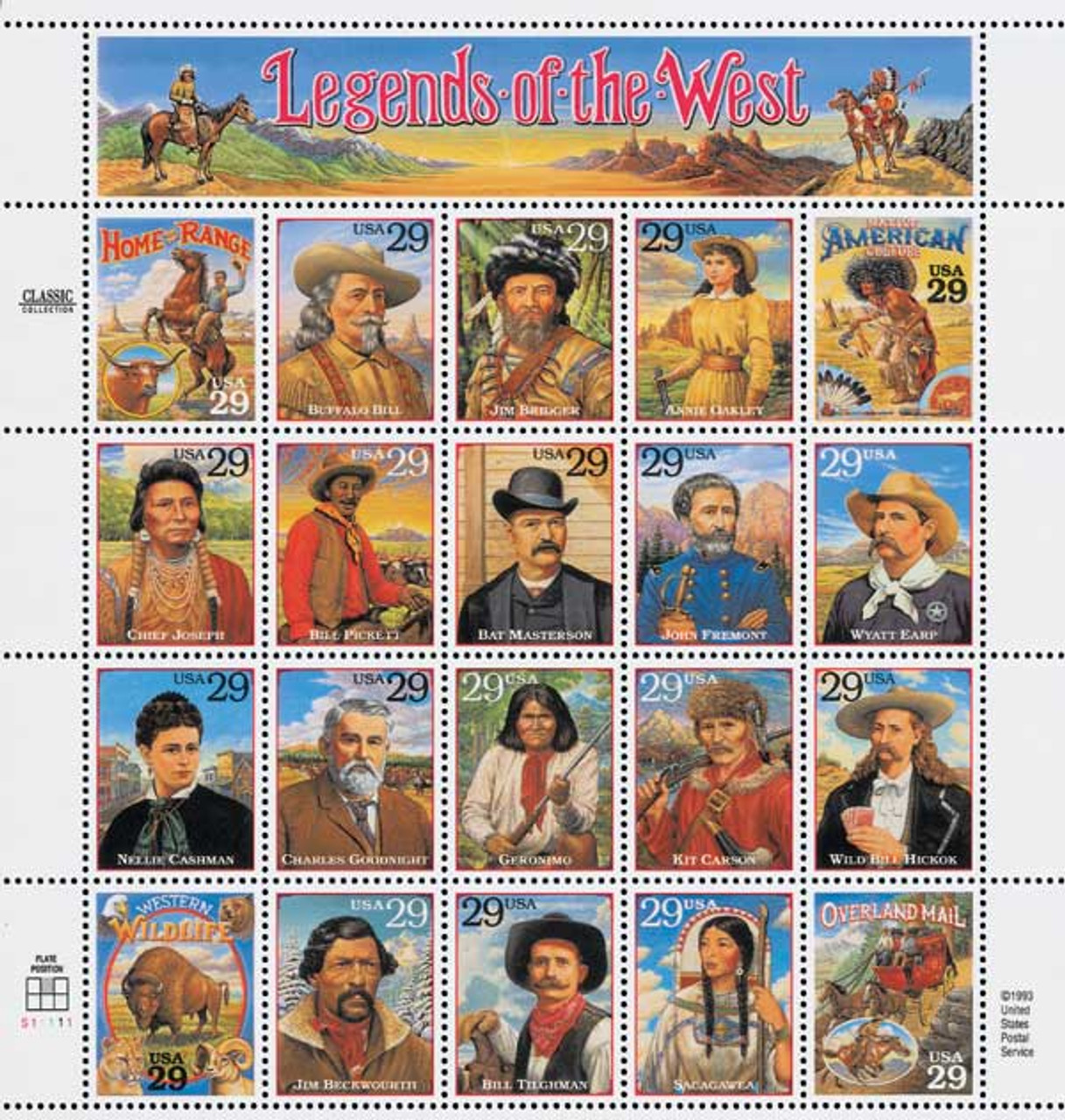 2869 - 1994 29c Legends of the West - Mystic Stamp Company