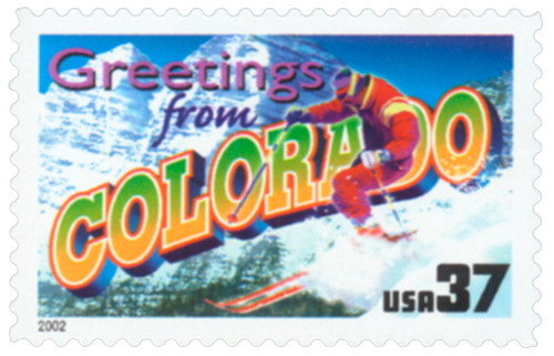 3701 - 2002 37c Greetings from America: Colorado - Mystic Stamp  display picture 1