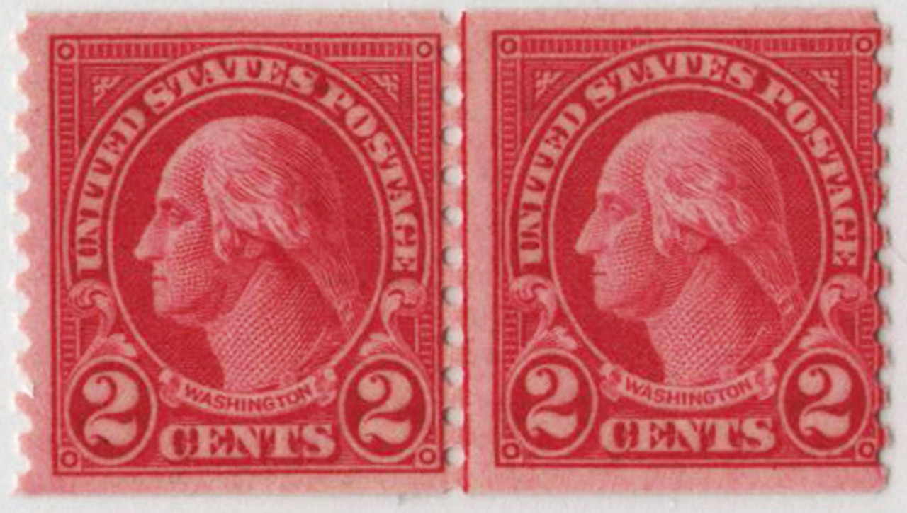 599A,599 - 1929 2c Washington, Carmine, Type I & II, Perf