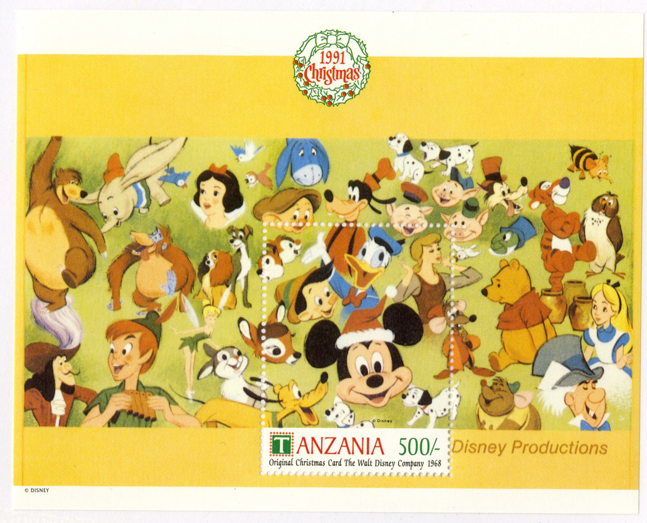 MDS475 - Tanzania 1991 Christmas: Disney Cards - Mystic Stamp Company