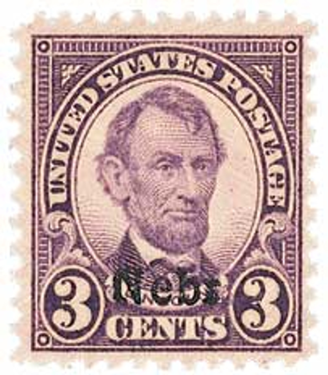 672 - 1929 3c Abraham Lincoln, Violet, Nebraska Overprint