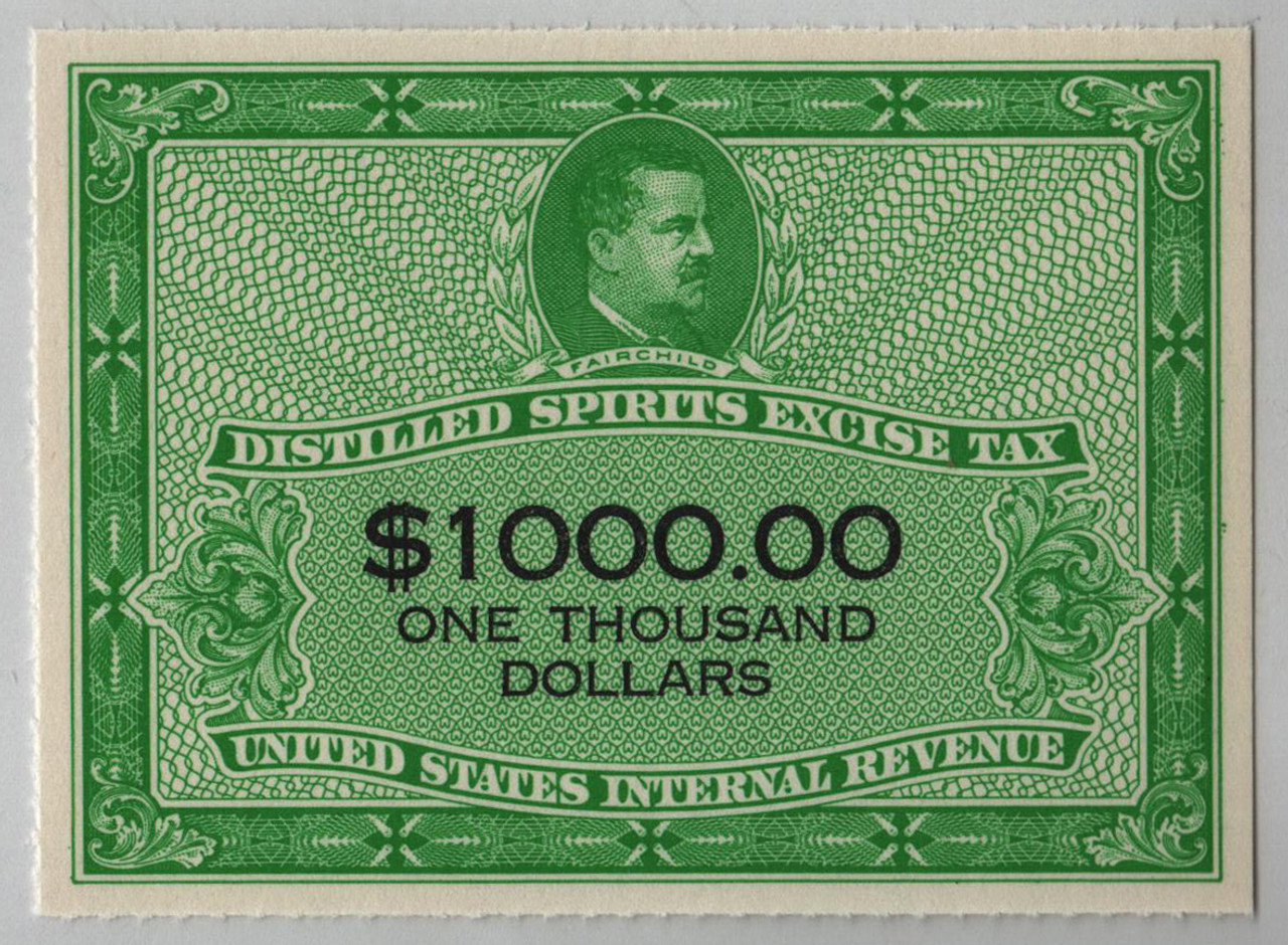 RX41 - 1952 $1,000 Distilled Spirits Excise Tax Stamp