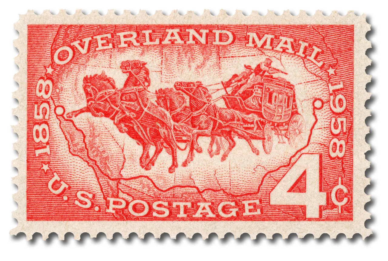 1120 - 1958 4c Overland Mail - Mystic Stamp Company