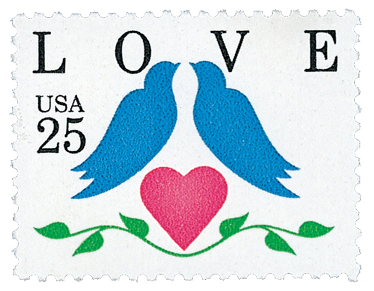 2441 - 1990 25c Love Series: Love Birds, Booklet Single - Mystic