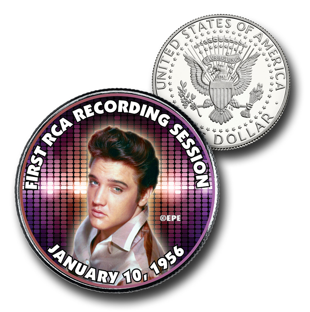ELVIS PRESLEY ICON Collection Originale JFK Kennedy Mezzo Dollaro - Foto 8