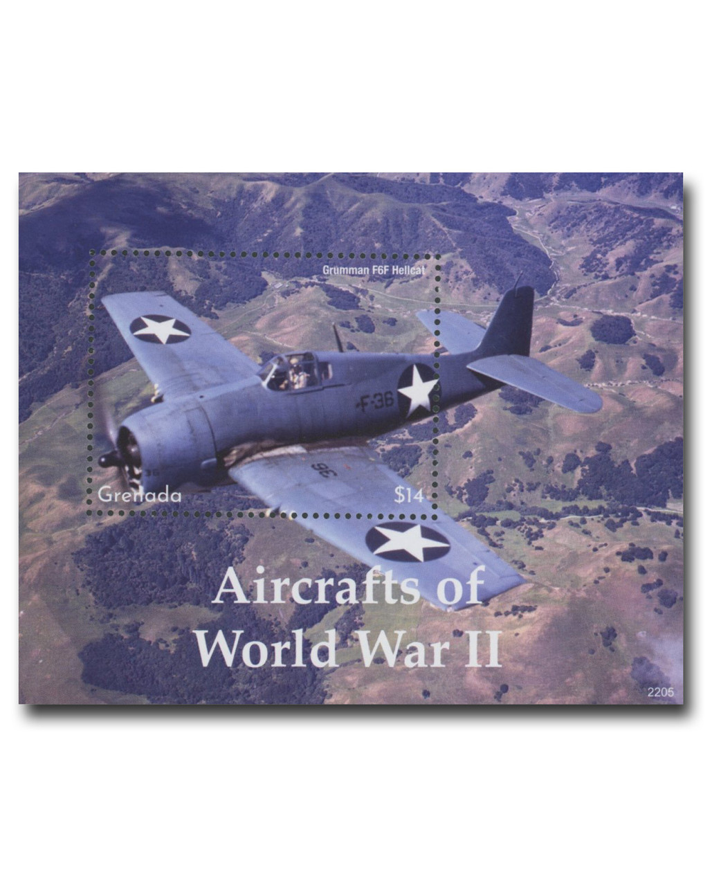 MFN578 - 2022 $14 Aircrafts of World War I, Grumman F6F Hellcat