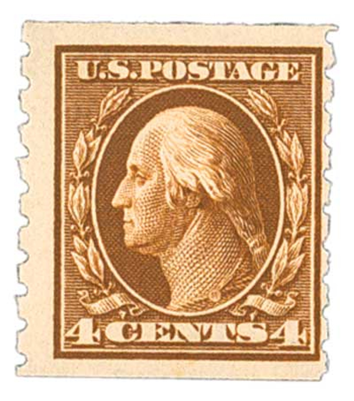395 - 1912 4c Washington, Brown, Single Line Watermark, Perf