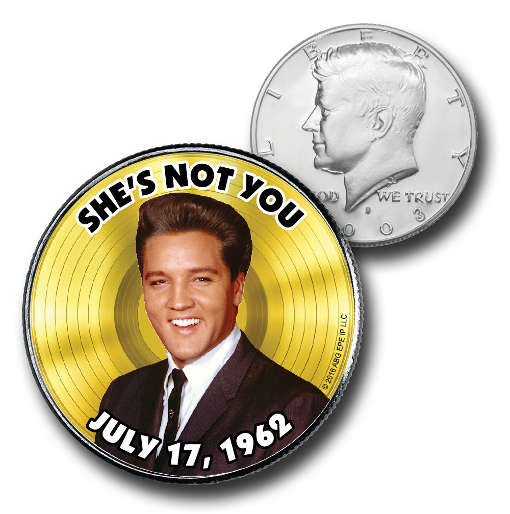 ELVIS PRESLEY ICON Collection Originale JFK Kennedy Mezzo Dollaro - Foto 4
