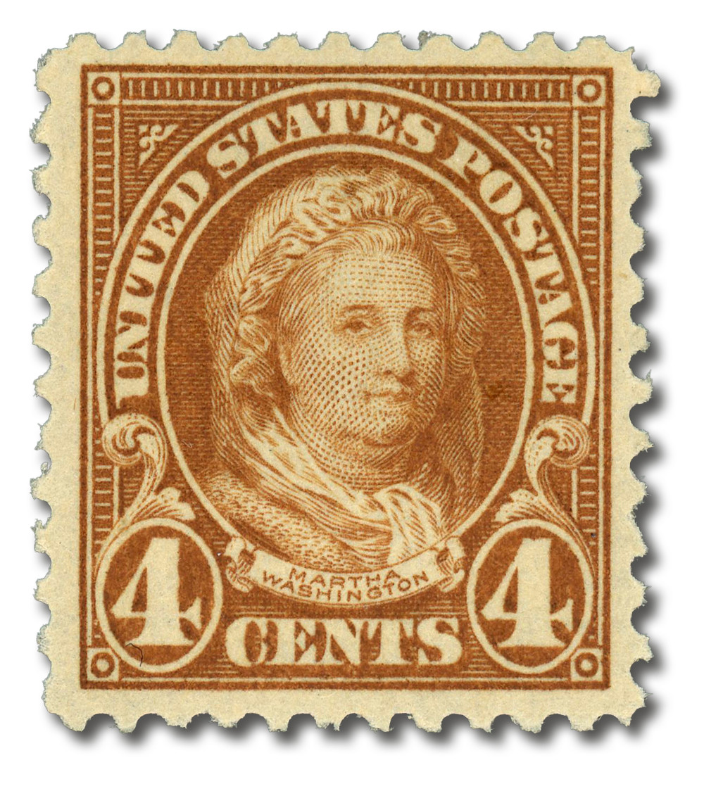 556 - 1923 4c Martha Washington, Yellow Brown, Perf. 11 - Mystic  display picture 1