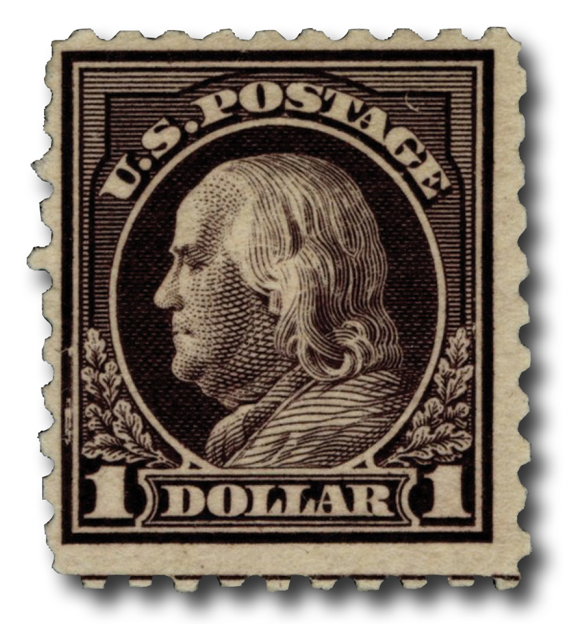 478 - 1916 $1 Franklin, Violet Black, Unwatermarked, Perf