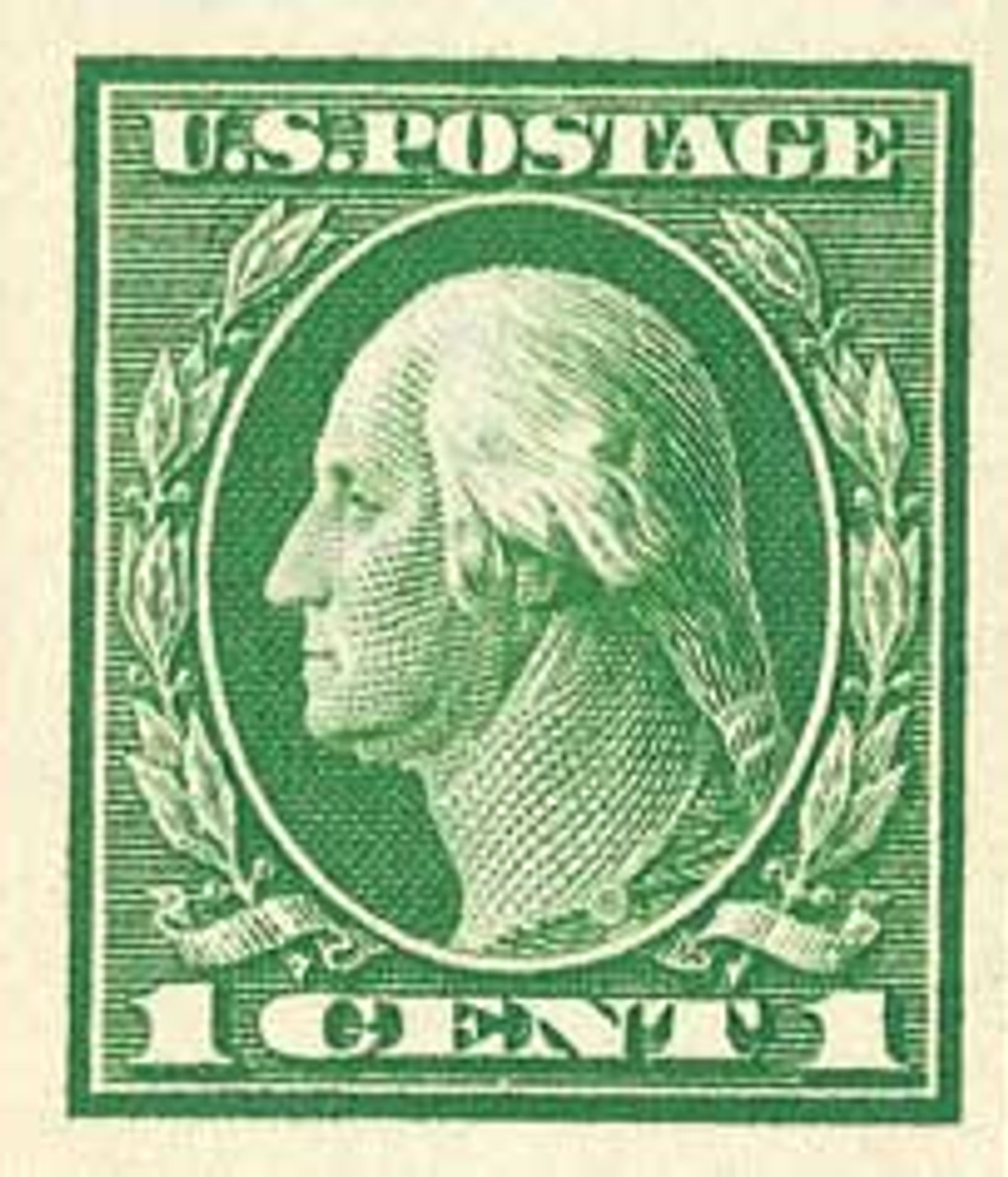 408 - 1912 1c Washington, Green, Single Line Watermark