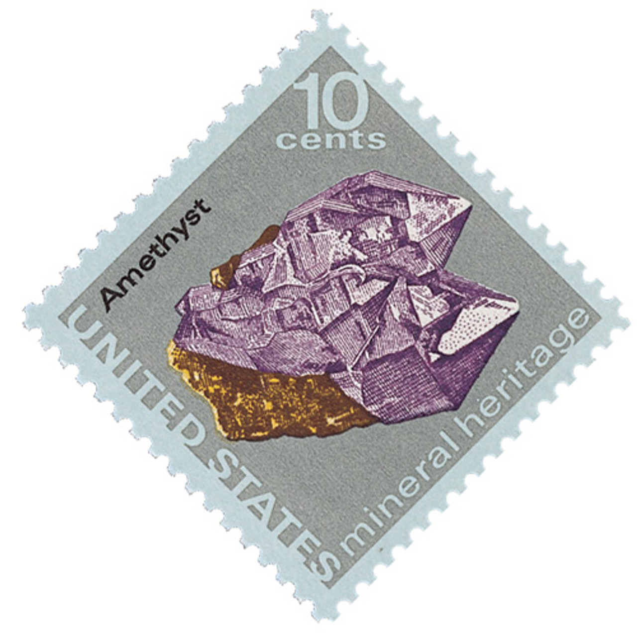 1540 - 1974 10c Mineral Heritage: Amethyst - Mystic Stamp