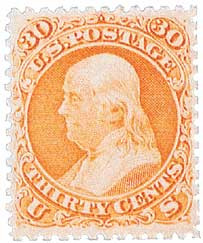 22L A №35 アメリカ切手 初期 1861年 SC#71 30c 使用済・VF 22L
