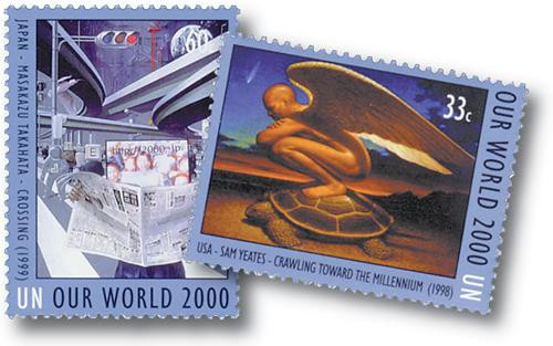 UN777-78 - 2000 Our World - Mystic Stamp Company
