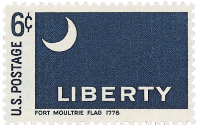 1345 - 1968 6c Historic American Flags: Fort Moultrie - Mystic