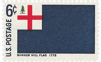 1351 - 1968 6c Historic American Flags: Bunker Hill - Mystic Stamp
