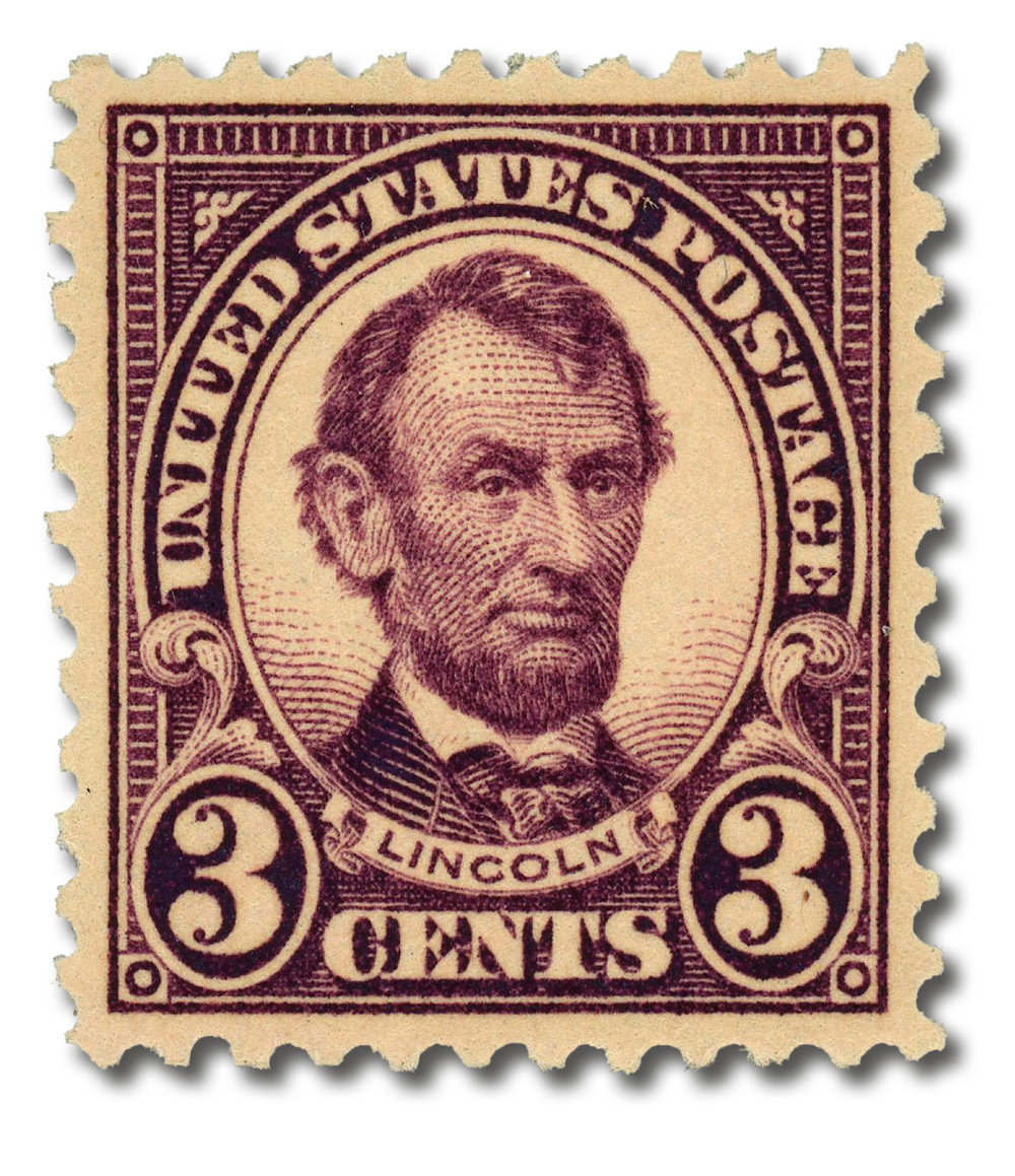 555 - 1923 3c Abraham Lincoln, Violet, Perf. 11 - Mystic Stamp Company