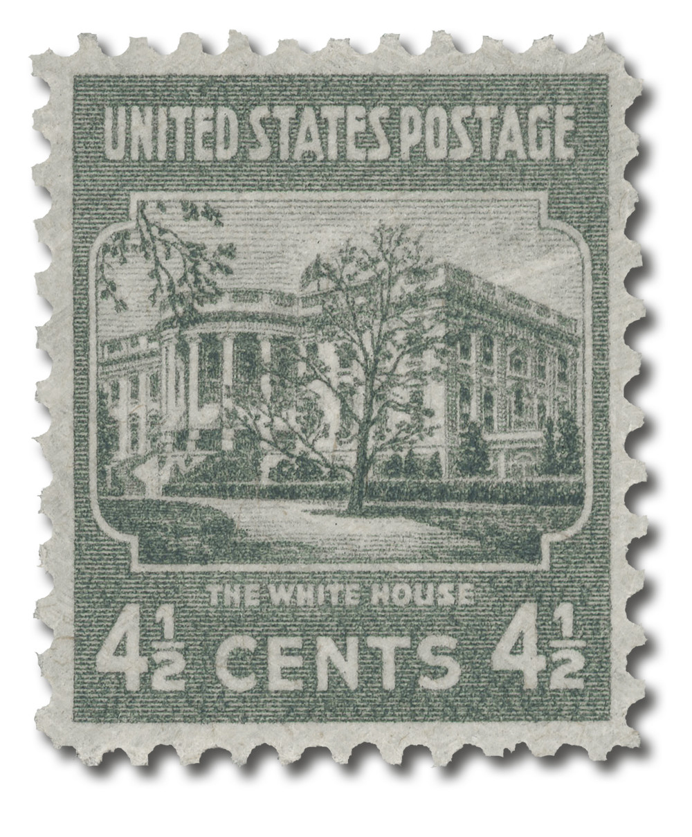 809 - 1938 4 1/2c White House, Dark Gray, Perf. 11x10.5 - Mystic