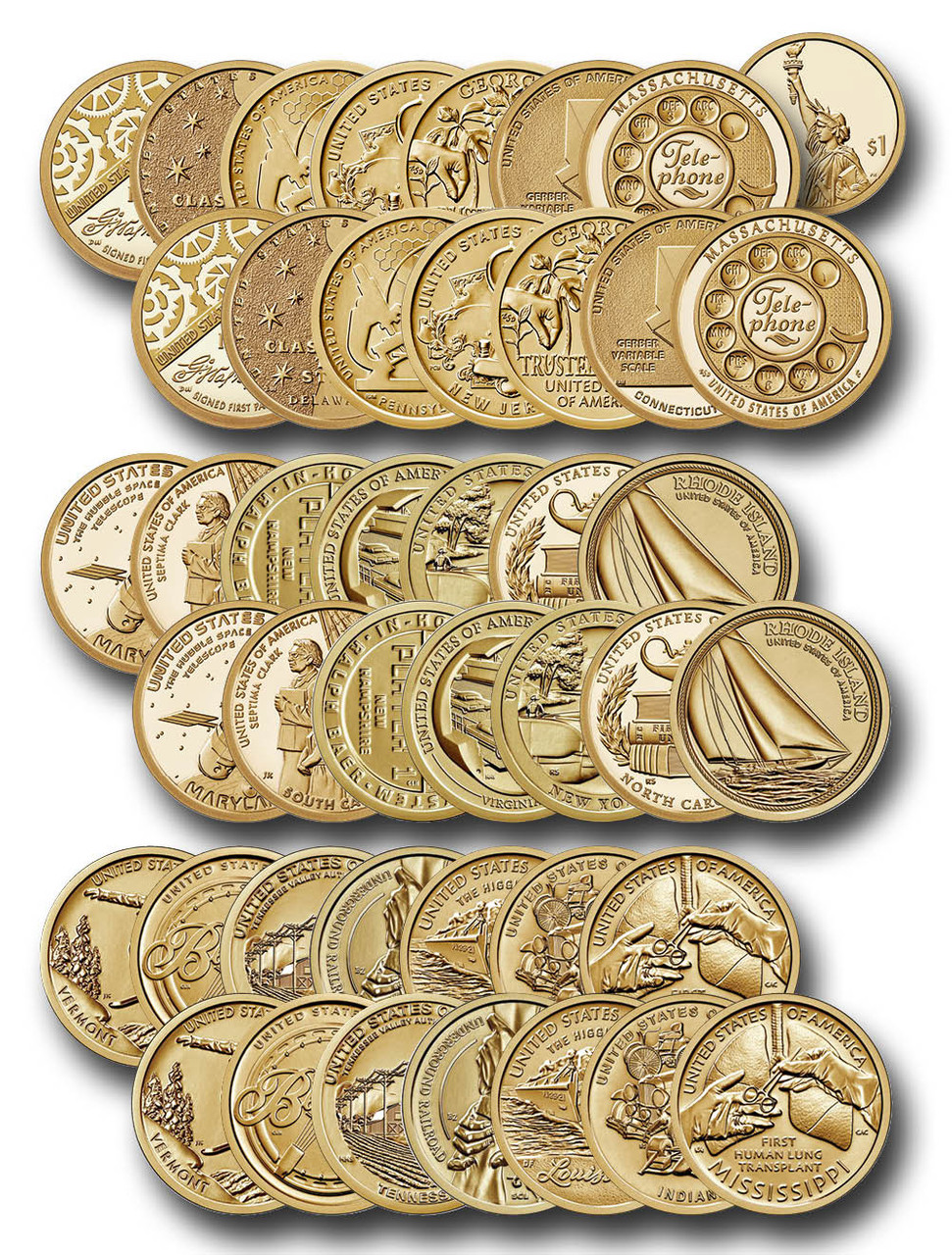 MCN041a - 2018-23 Complete American Innovations State Dollar Coin