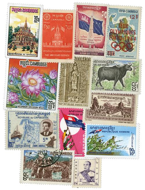 Cambodia - Collection of 600 Different Stamps