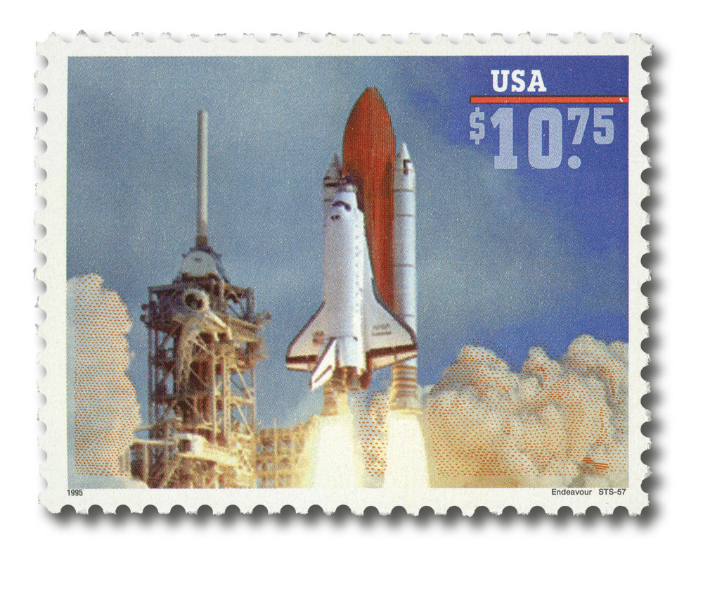 2544A - 1995 $10.75 Endeavor's Liftoff, Express Mail - Mystic