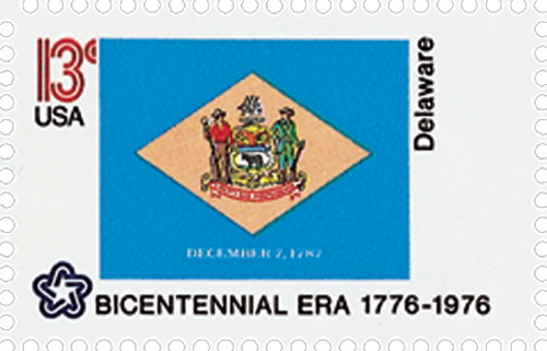 1633 - 1976 13c State Flags: Delaware - Mystic Stamp Company