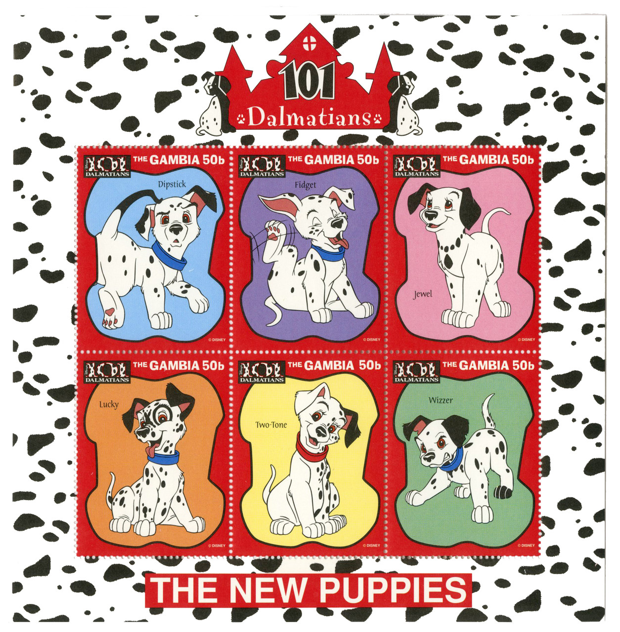 MDS289A - 1997 Disney's 101 Dalmatians, Mint Sheet of 6 Stamps