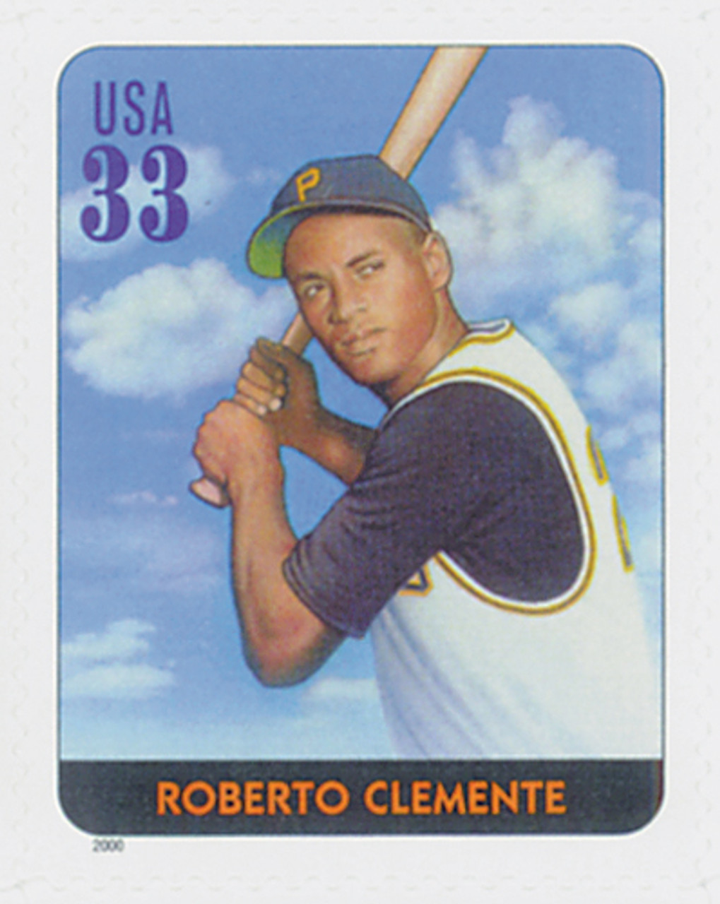 3408j - 2000 33c Legends of Baseball: Roberto Clemente 3408j - 2000 33c Legends of Baseball: Roberto Clemente