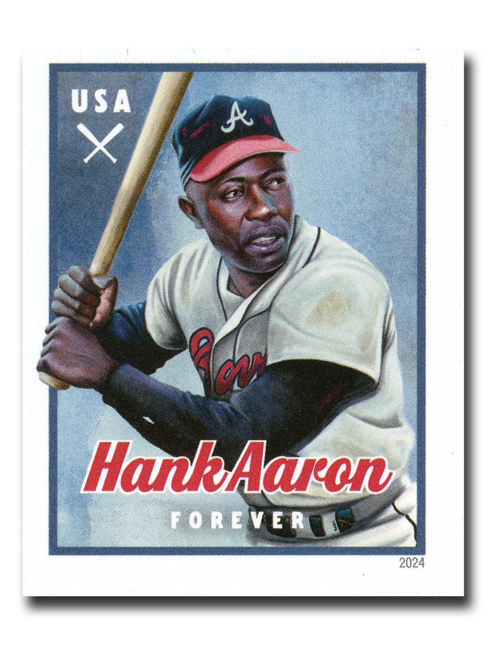 Foreverページ 5908a - 2024 First-Class Forever Stamp - Imperforate Hank Aaron