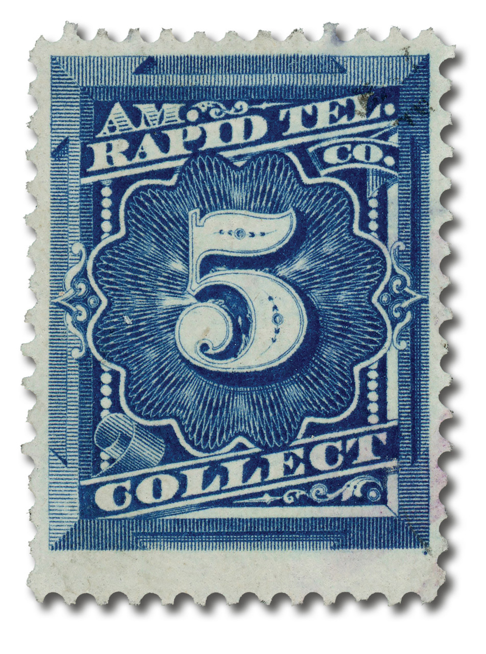 印紙1 1T10 - 1881 5c American Rapid Telegraph Company, Blue, 