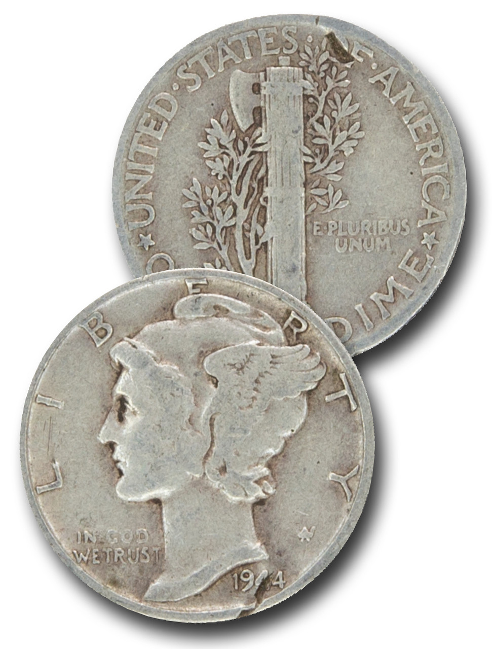 銀貨マーキュリーダイム 4枚セット Mercury dime silver CD-944 - 1944 Mercury Dime - Mystic Stamp Company