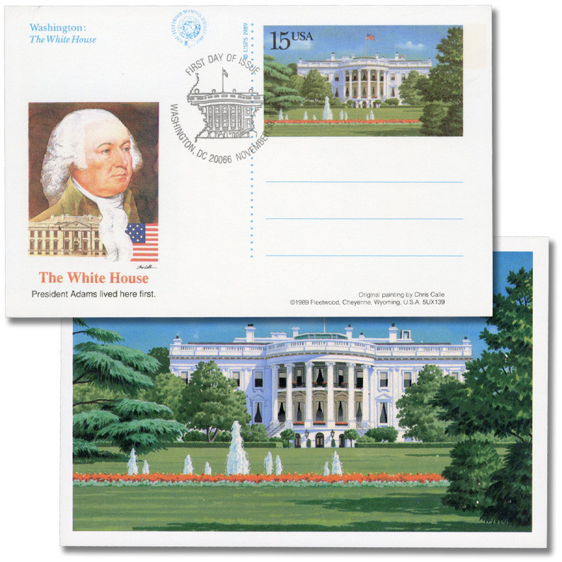 親株　P. White House #1 original. UX143 - 1989 15c White House, Postal Card - Mystic Stamp Company