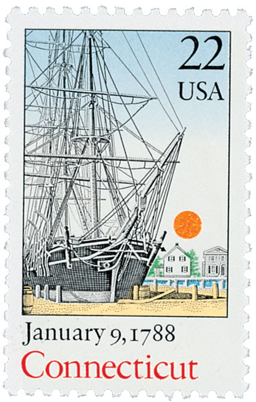 2340 - 1988 22c Bicentenary Statehood: Connecticut - Mystic