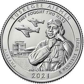 CNTAAL25P - 2021 National Tuskegee Airmen Historic Site Quarter, P