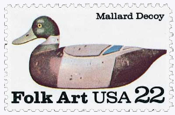 D⭐︎D..Duck 2139 - 1985 22c Broadbill Duck Decoys: Mallard - Mystic