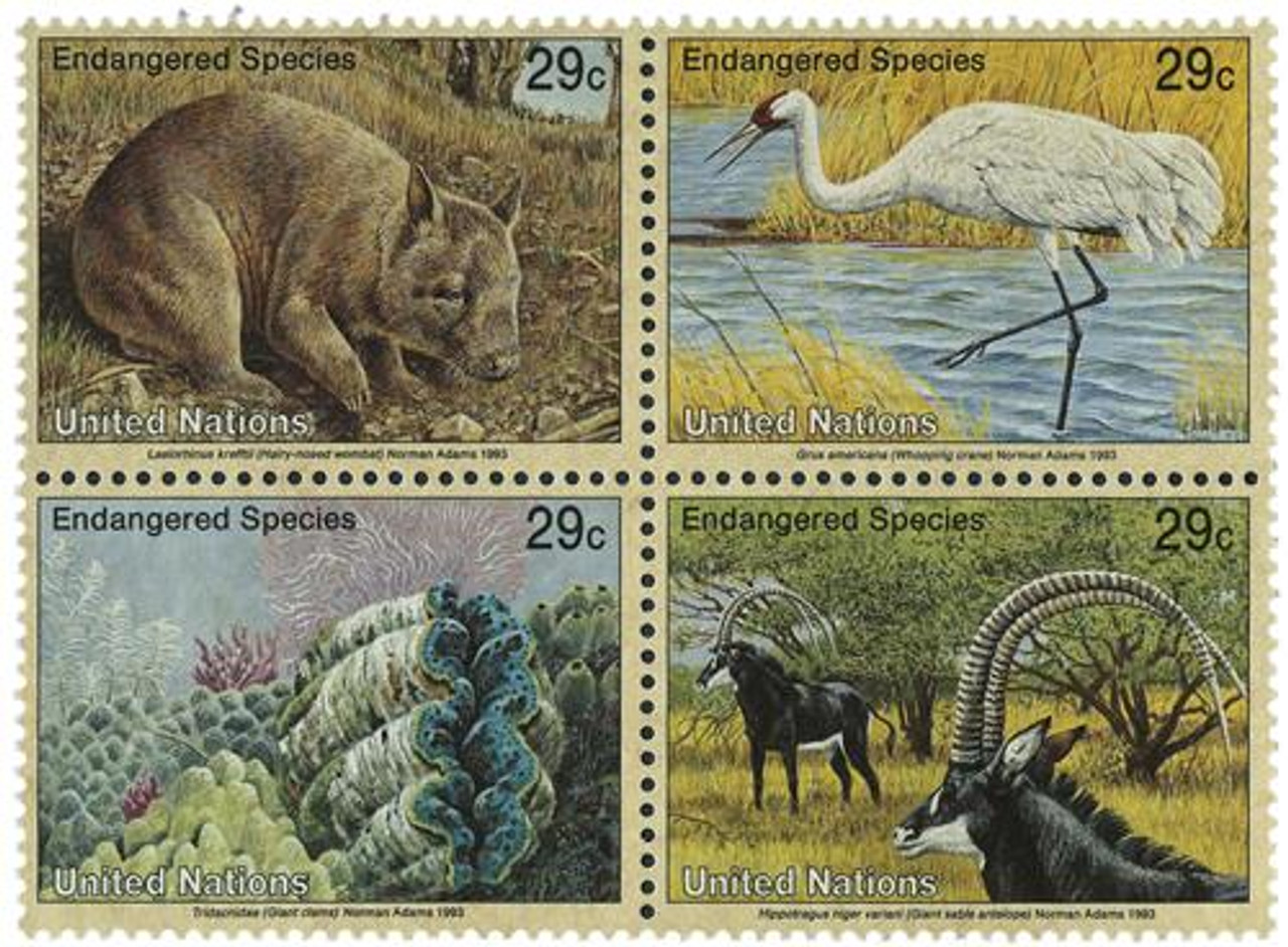 UN620-23 - 1993 Endangered Species - Mystic Stamp Company