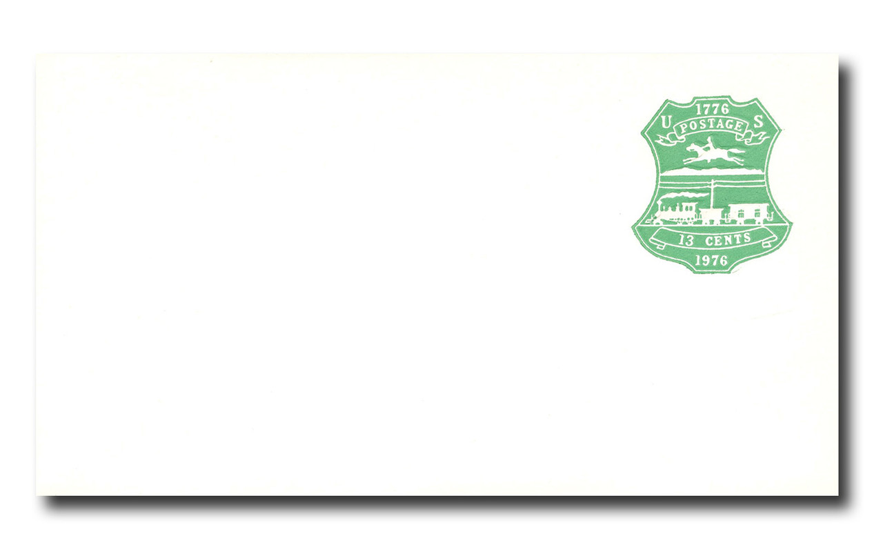 U582 - 1976 13c Bicentennial Issue, Emerald, Stamped Envelope