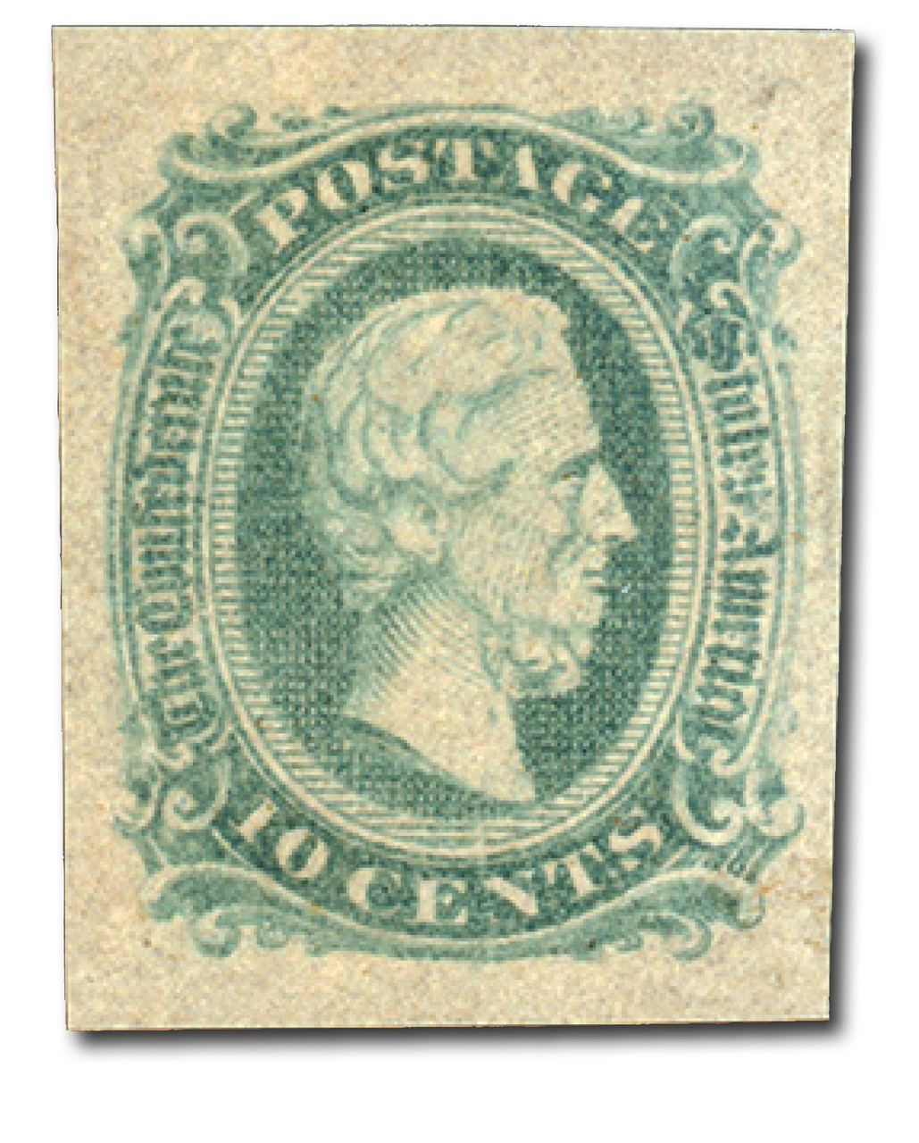 CSA11c - 1863,64 10c Jefferson Davis, Confederate States, Greenish