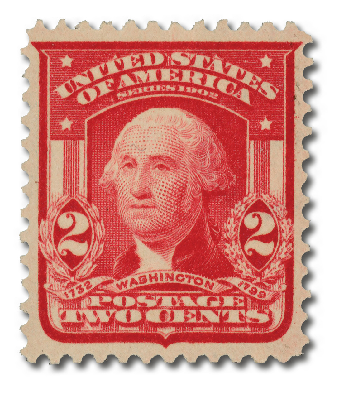 319 - 1903 2c Washington, Carmine, Double Line Watermark, Type I