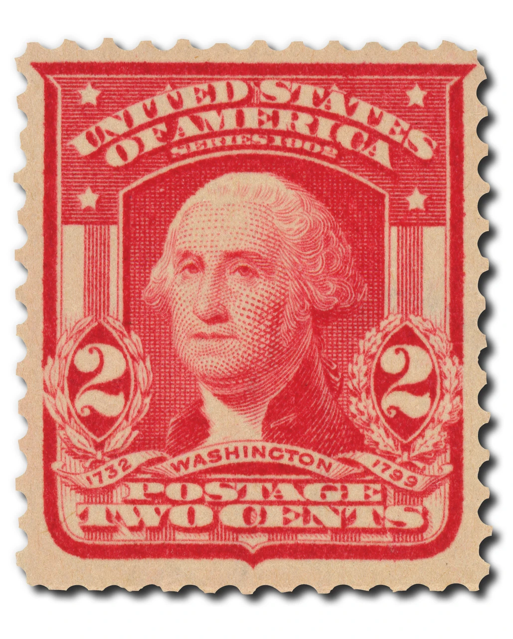 319 - 1903 2c Washington, Carmine, Double Line Watermark, Type I